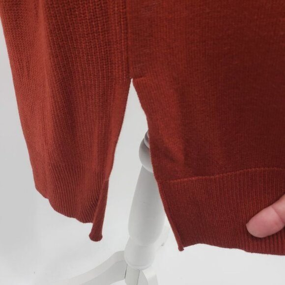 CONTEMPORAINE BY SIMMONS Rust Cardigan Open Front Knit Long Sleeve Casual XS - Picture 8 of 11